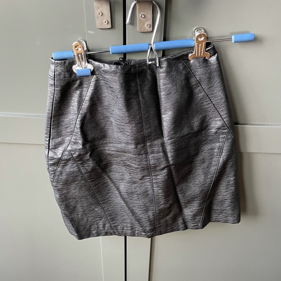 Faux Leather Mini Skirt - Picture 1 of 4